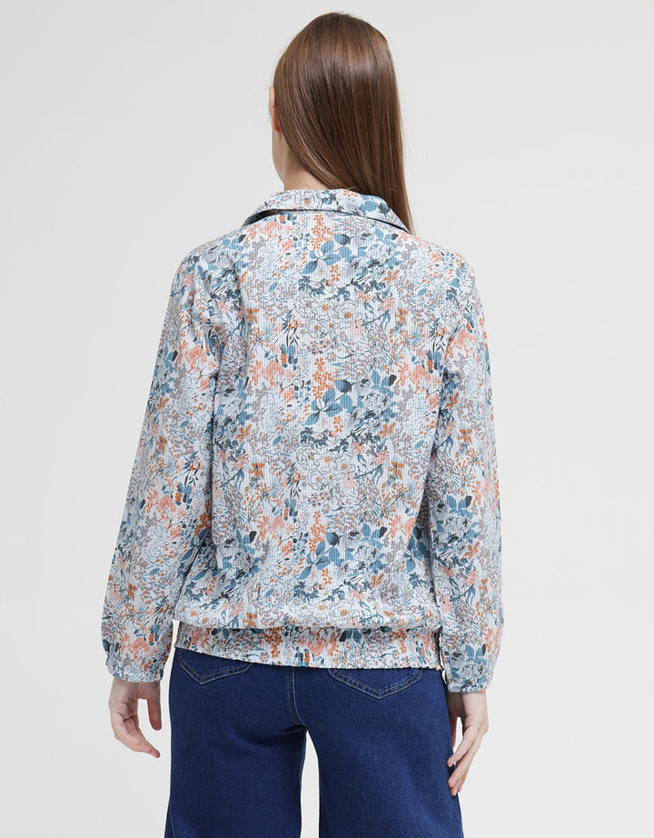 Triset Ladies Printed Flower Blouse Wanita