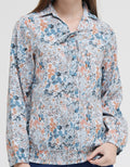 Triset Ladies Printed Flower Blouse Wanita