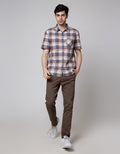 Watchout Casual Plaid Print Kemeja Pria