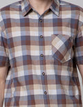 Watchout Casual Plaid Print Kemeja Pria