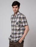 Watchout Casual Plaid Print Men's Shirt