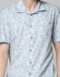 Watchout Casual Leave Print Kemeja Pria