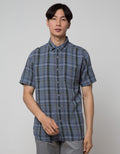 Watchout Casual Short Sleeve Shirts Plaid Motif
