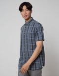 Watchout Casual Short Sleeve Shirts Plaid Motif