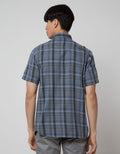 Watchout Casual Short Sleeve Shirts Plaid Motif