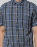 Watchout Casual Short Sleeve Shirts Plaid Motif