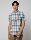 Watchout Casual Short Sleeve Shirts Plaid Look