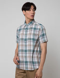 Watchout Casual Short Sleeve Shirts Plaid Look