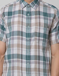 Watchout Casual Short Sleeve Shirts Plaid Look
