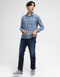 Watchout Jeans Plaid Check Kemeja Pria
