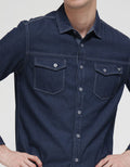 Watchout Jeans Contrast Stitch Kemeja Pria