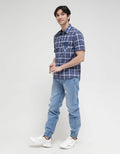 Watchout! Jeans Short Sleeve Shirt Plaid Look