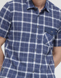 Watchout! Jeans Short Sleeve Shirt Plaid Look