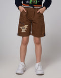 Little M Short Pants Woven Rib Dino Bordir