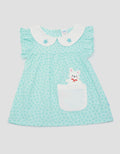 Pipiniko Short Sleeve Midi Dress Print Flower With Pocket