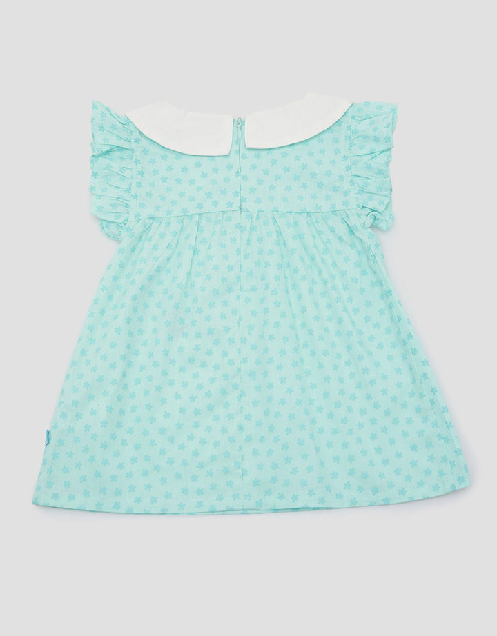 Pipiniko Short Sleeve Midi Dress Print Flower With Pocket