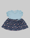 Pipiniko Chambray Combi Flower Dress Anak Perempuan