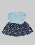 Pipiniko Chambray Combi Flower Dress Anak Perempuan