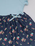 Pipiniko Chambray Combi Flower Dress Anak Perempuan