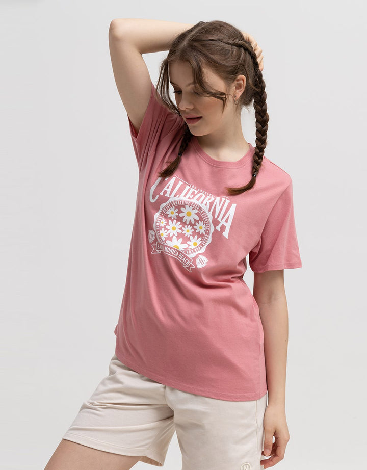 Nevada Floral California Kaos Wanita