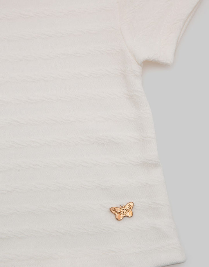JSP BABY Girl Short Sleeve Textured Tee
