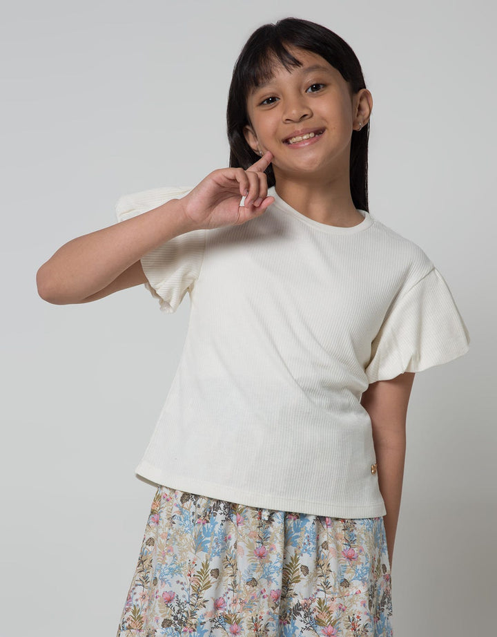 Jsp Girl Baloon Sleeve Plain T-shirt for Girls