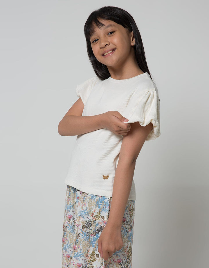 Jsp Girl Baloon Sleeve Plain T-shirt for Girls
