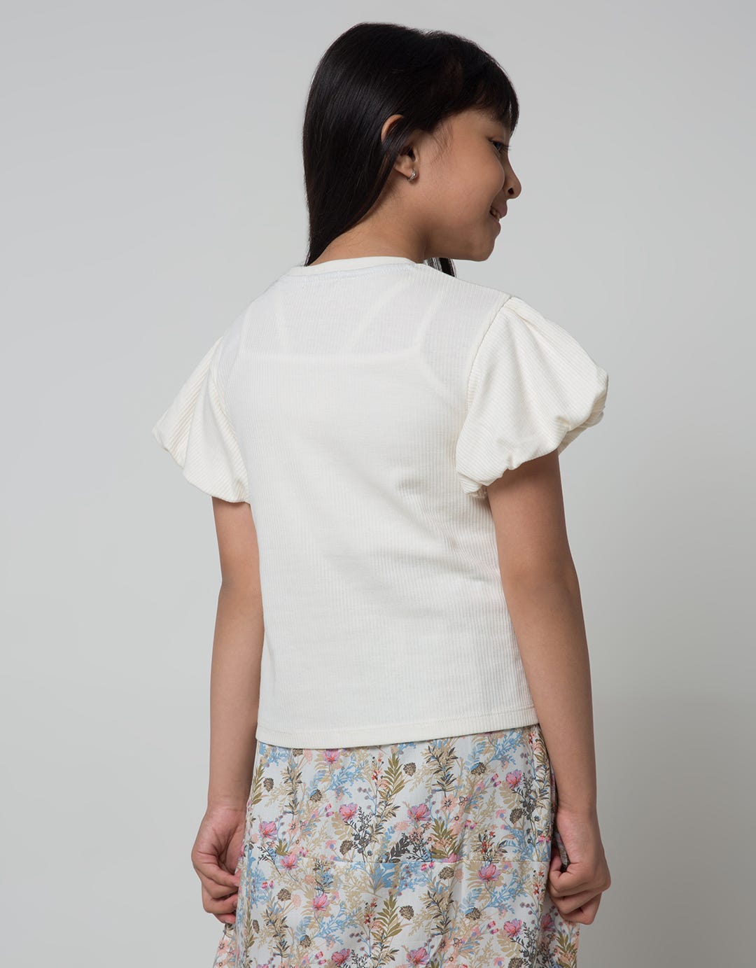 Jsp Girl Baloon Sleeve Plain T-shirt for Girls