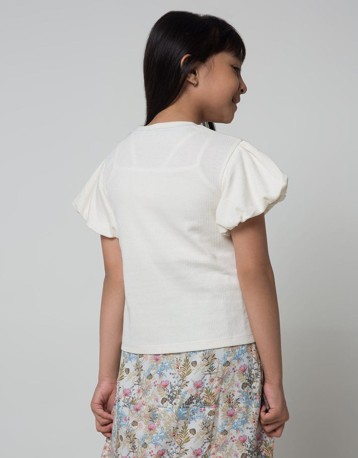 Jsp Girl Baloon Sleeve Plain T-shirt for Girls