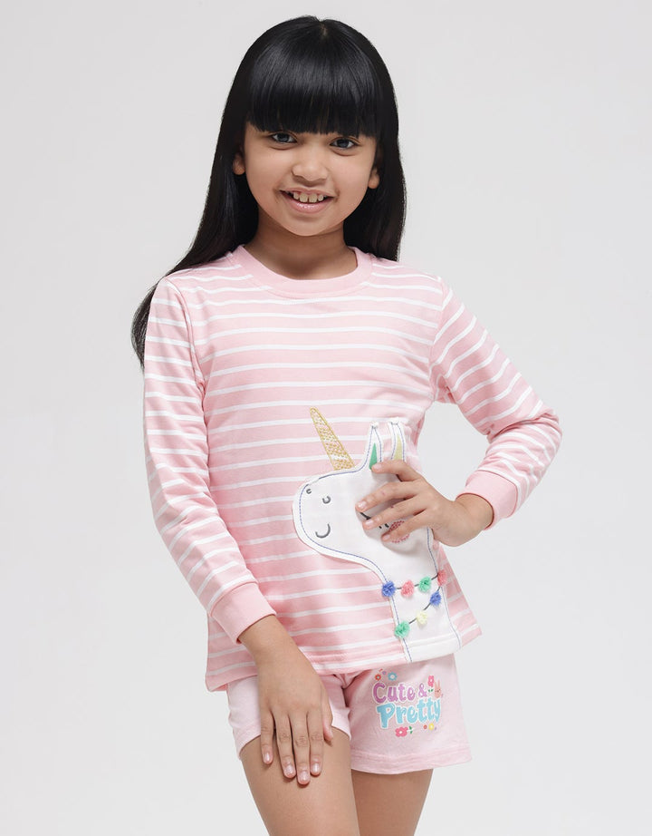 Little M Llama Corn Girls T-Shirt