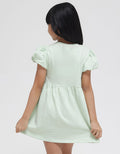 Little M Short Sleeve Midi Dress Balon Sleeves Turtle Ocean
