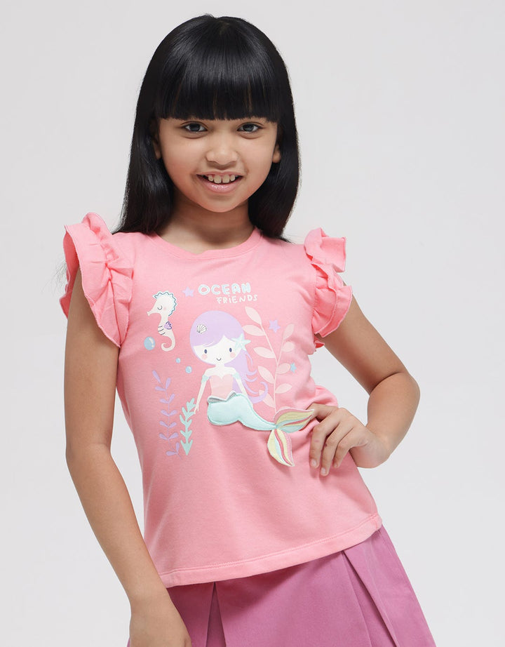 Little M Mermaid Ocean Girls T-Shirt