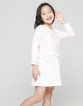 Little M Long Sleeve Midi Dress Kerah Print Polkadot Pita