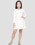 Little M Long Sleeve Midi Dress Kerah Print Polkadot Pita