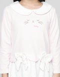 Little M Long Sleeve Midi Dress Kerah Print Polkadot Pita