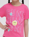 Little M Short Sleeve T-Shirt Print Happy Fun Fun Fun