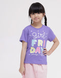 Little M Short Sleeve T-Shirt Print Happy Girl Friday Happy