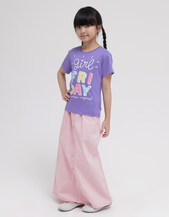 Little M Short Sleeve T-Shirt Print Happy Girl Friday Happy