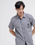 Details Bordir Palm Tree Kemeja Pria