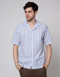 Details Short Sleeve Shirt Stripe Seersucker Regular Collar Slim Fit