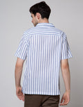 Details Short Sleeve Shirt Stripe Seersucker Regular Collar Slim Fit