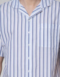 Details Short Sleeve Shirt Stripe Seersucker Regular Collar Slim Fit