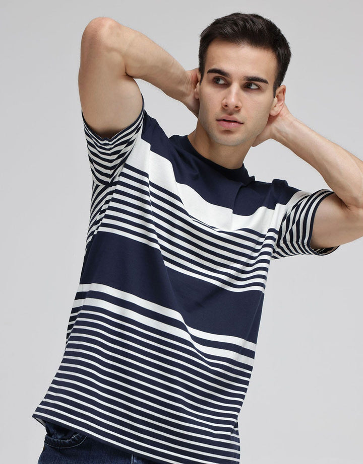 Details Yarndyed Stripe Kaos Pria