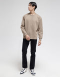 Details Neck Texture Zigzag Sweater Pria