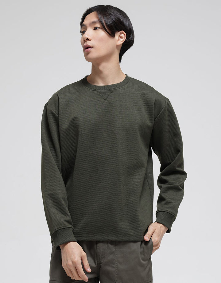 Details Neck Texture Zigzag Sweater Pria