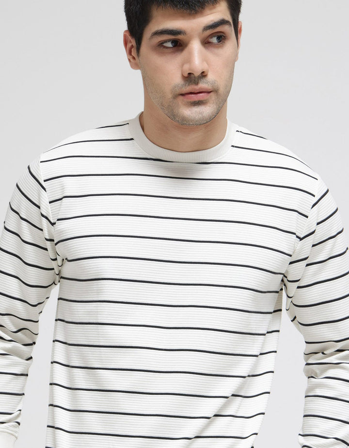 Details Sweatshirt Jumper Texture Ottoman Stripes