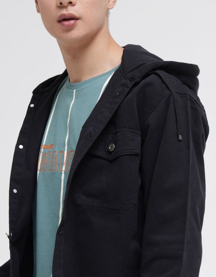 Details Twill Jacket With Hoodie