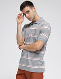 Cole Contras Stripe Polo Shirt Pria