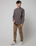 Cole Placket Mandarin Collar Baju Koko Pria