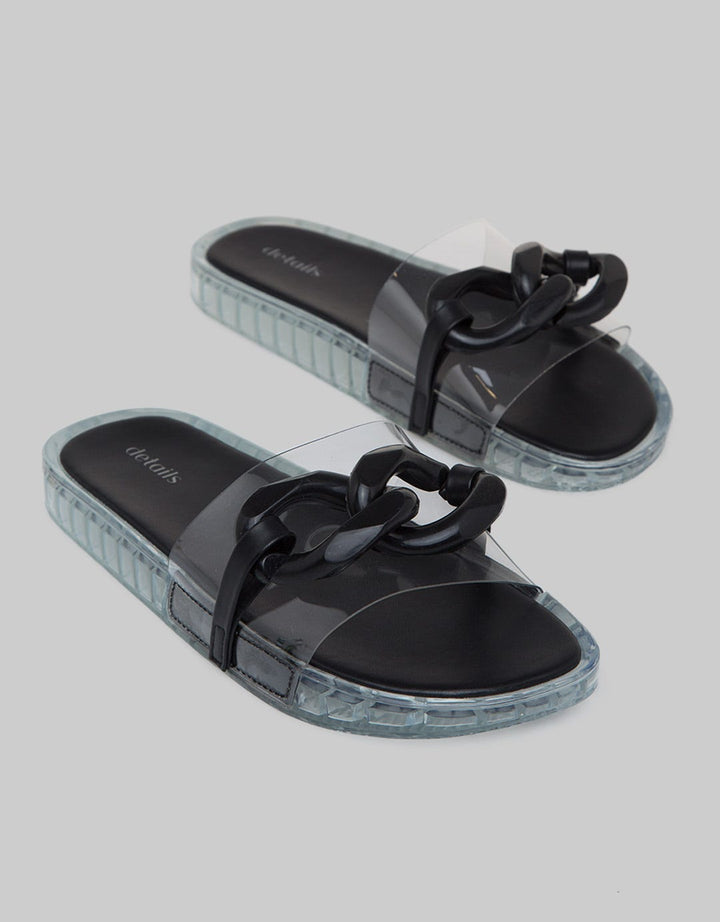 Details Slipper Transparent Sandal Wanita